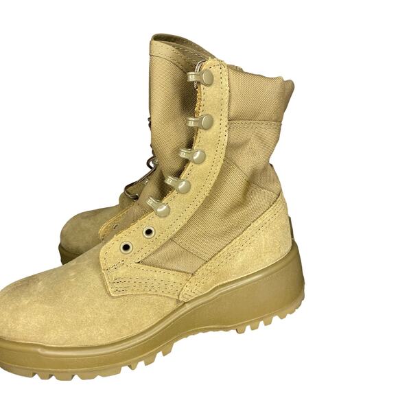 Rocky boots women’s 3.5 Army combat vibran tan high top made usa outdoors hiking - Picture 3 of 11